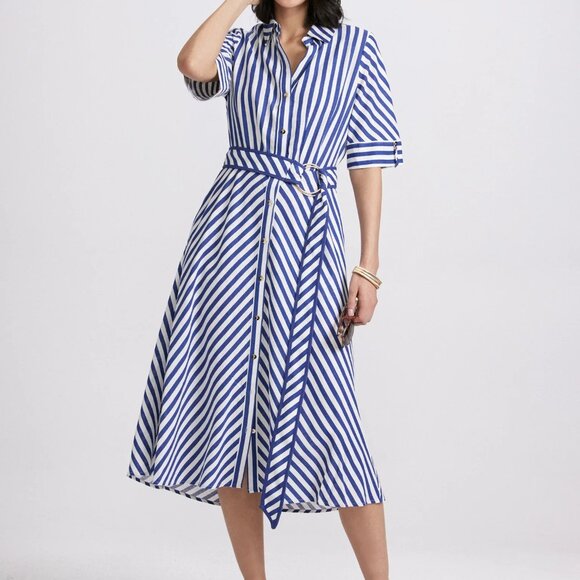 Striped Shirt Dress NWT - Picture 1 of 9